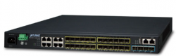 Layer 3 16-Port 100/1000X SFP + 8-Port Gigabit TP/SFP + 4-Port 10G SFP+ Stackable Managed Switch (100~240V AC, 12V DC) 